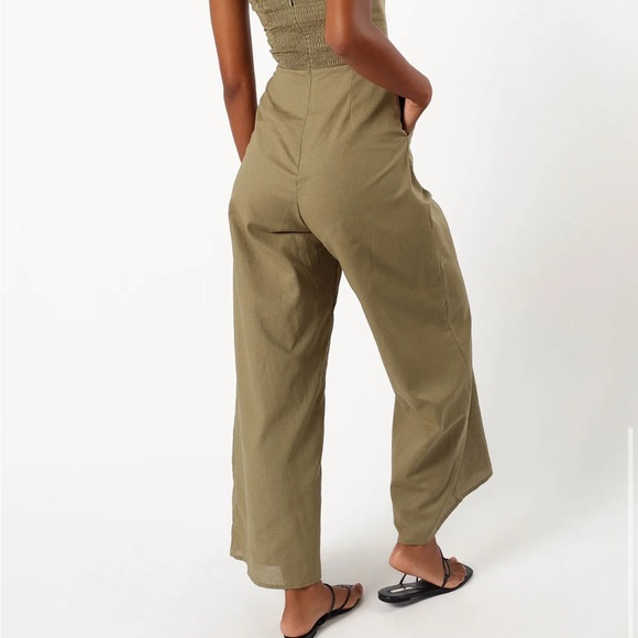 NEW Petal & Pup Jodie Strapless Jumpsuit - Olive - Picture 4 of 5